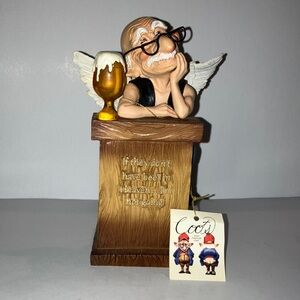 Whimsical Angel Sculpture‎ with Beer Mug Coots “Beer in Heaven”